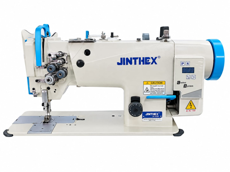 Máquina Plana Electrónica de Dos Agujas y Triple Transporte Jinthex - Mansertex